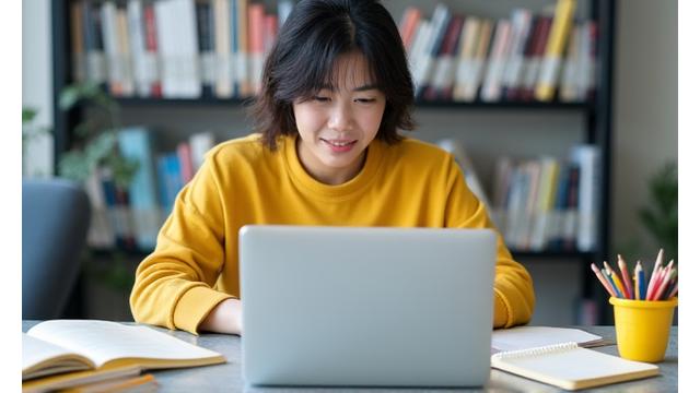 社員がeラーニングで学習している様子