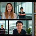 オンライン会議でウェルネスコンサルティングを行う企業向けDXの様子