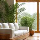 スマートホーム環境で自然とテクノロジーが融合したリビング