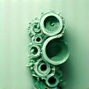 組織的なセキュリティガバナンスとコンプライアンスを示す、歯車と法的文書が組み合わさった抽象的なアイコン。